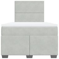 Боксспринг легло с матрак, светлосива, 120x190 см, кадифе