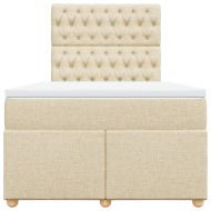 Боксспринг легло с матрак, кремаво, 120x190 см, плат