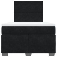 Боксспринг легло с матрак, черно, 120x200 см, кадифе