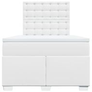 Боксспринг легло с матрак, бяло, 120x200 см, изкуствена кожа