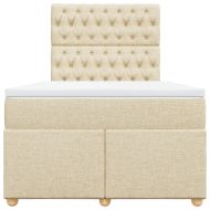 Боксспринг легло с матрак, кремаво, 120x200 см, плат