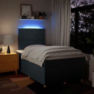 Боксспринг легло с матрак, синьо, 120x200 см, плат