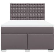 Боксспринг легло с матрак, сиво, 140x190 см изкуствена кожа