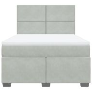 Боксспринг легло с матрак, светлосива, 140x190 см, кадифе