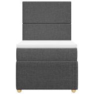 Боксспринг легло с матрак, тъмносиво, 90x200 см, плат