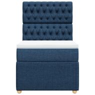 Боксспринг легло с матрак, синя, 90x200 см, плат