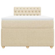 Боксспринг легло с матрак, кремаво, 120x190 см, плат