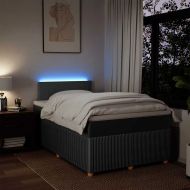 Боксспринг легло с матрак, тъмносиво, 120x190 см, плат