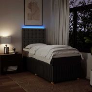 Боксспринг легло с матрак, тъмнокафяво, 100x200 см, плат