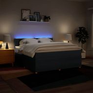 Боксспринг легло с матрак, синьо, 180x200 см, плат