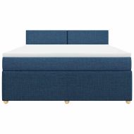 Боксспринг легло с матрак, синьо, 180x200 см, плат