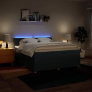 Боксспринг легло с матрак, синьо, 180x200 см, плат