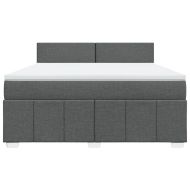 Боксспринг легло с матрак, тъмносиво, 180x200 см, плат