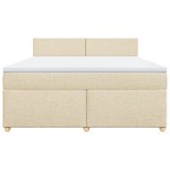 Боксспринг легло с матрак, кремава, 180x200 см, плат