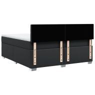 Боксспринг легло с матрак, черно, 180x200 см, изкуствена кожа