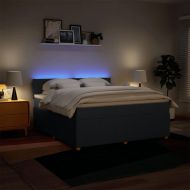 Боксспринг легло с матрак, синьо, 180x200 см, плат