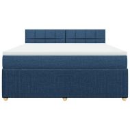 Боксспринг легло с матрак, синьо, 180x200 см, плат