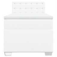 Боксспринг легло с матрак, бяло, 80x200 см, изкуствена кожа