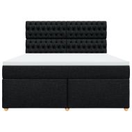 Боксспринг легло с матрак, черно, 180x200 см, плат