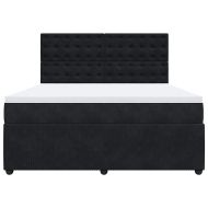 Боксспринг легло с матрак, черно, 180x200 см, кадифе