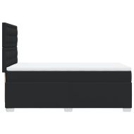 Боксспринг легло с матрак, черно, 100x200 см, изкуствена кожа