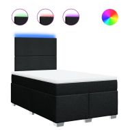 Боксспринг легло с матрак, черно, 120x190 см, плат