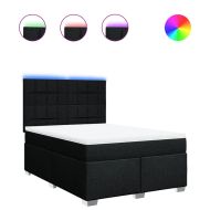 Боксспринг легло с матрак, черно, 140x200 см, плат