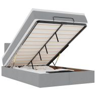 Османска легло с матрак и LED, светлосиво, 120x200 см, плат