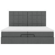 Османска легло с матрак и LED, тъмносиво, 200x200 см, плат