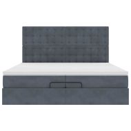 Османска легло с матраци и LED, тъмносиво, 200x200 см, кадифе