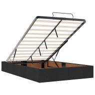 Османска легло с матраци и LED, черно, 120x200 см, кадифе