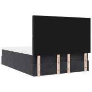 Османска легло с матраци и LED, черно, 140x190 см, кадифе