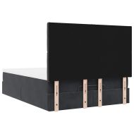 Османска легло с матраци и LED, черно, 140x200 см, кадифе