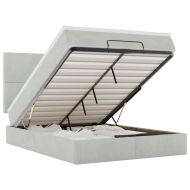 Османска легло с матраци и LED, светлосиво, 140x200 см, кадифе