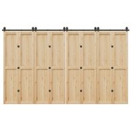 Комплект механизъм за плъзгаща врата, 366 см, стомана, черен