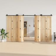 Комплект механизъм за плъзгаща врата, 366 см, стомана, черен