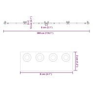 Комплект механизъм за плъзгаща врата, 366 см, стомана, черен