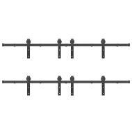 Комплект механизъм за плъзгаща врата, 366 см, стомана, черен