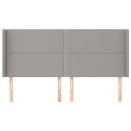 Горна табла за легло с уши, светлосива, 203x16x118/128 см, плат