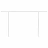 Ръчно прибиращ се сенник с LED, 4x3 м, кремав