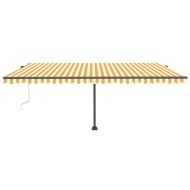 Свободностояща автоматична тента, 500x300 см, жълто/бяло