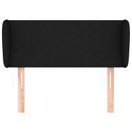 Горна табла за легло с уши, черна, 83x23x78/88 см, плат