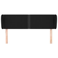 Горна табла за легло с уши, черна, 147x23x78/88 см, плат