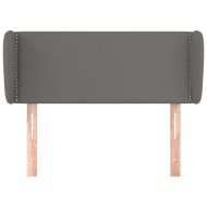 Горна табла с уши, сива, 103x23x78/88 см, изкуствена кожа