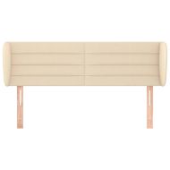 Горна табла за легло с уши, кремава, 147x23x78/88 см, плат