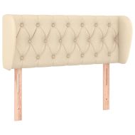 Горна табла за легло с уши, кремава, 93x23x78/88 см, плат