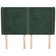 Горна табла за легло с уши тъмнозелена,147x 23x118/128см кадифе