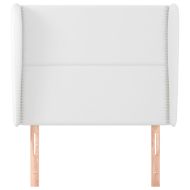 Горна табла с уши, бяла, 103x23x118/128 см, изкуствена кожа