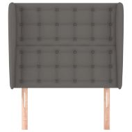 Горна табла с уши, сива, 83x23x118/128 см, изкуствена кожа