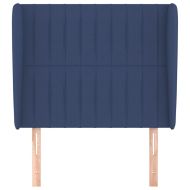 Горна табла за легло с уши, синя, 93x23x118/128 см, плат